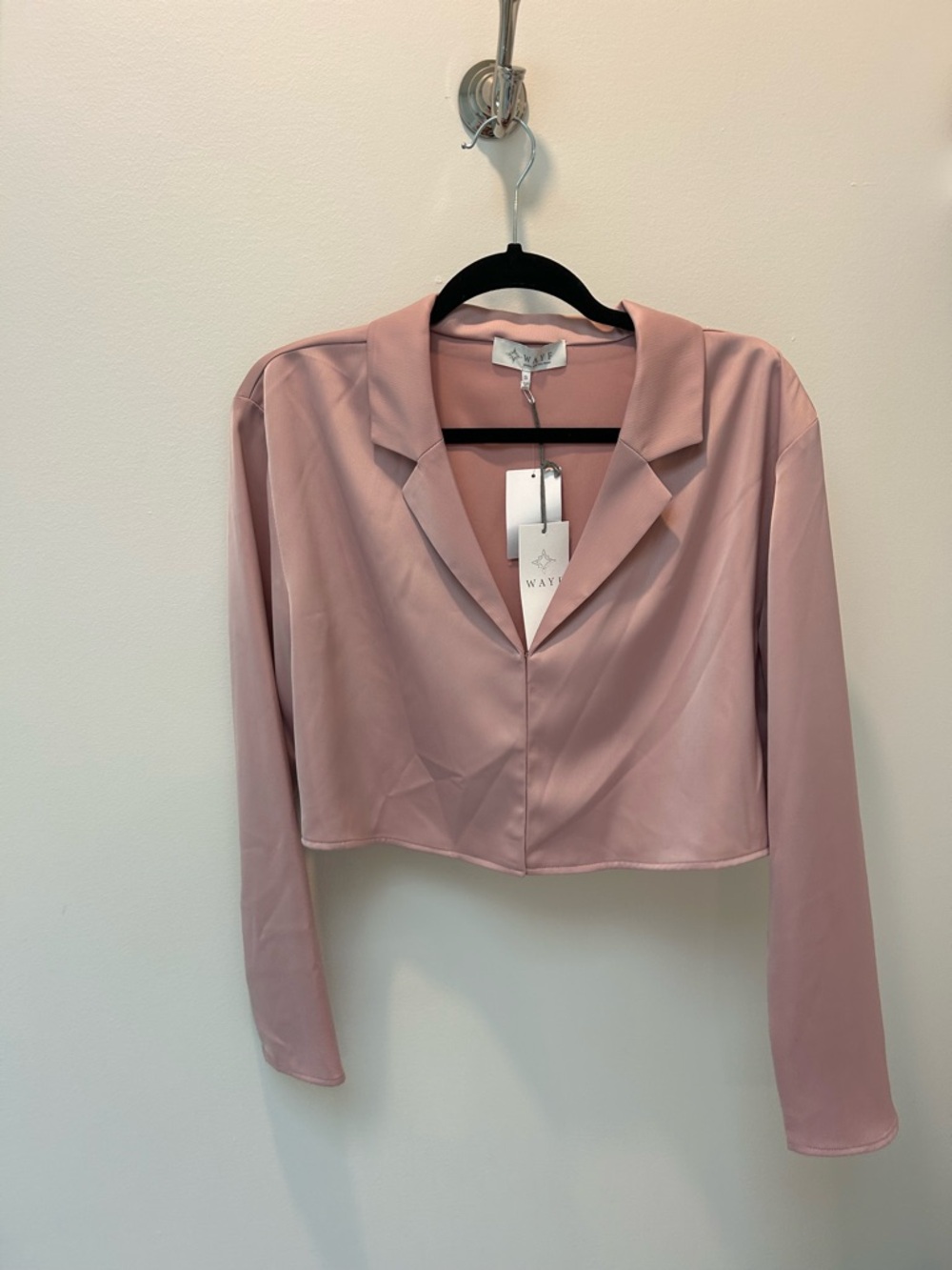 WAYF Dusty Rose Collared Blouse